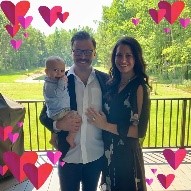 Photo of Chelsie with her husband and son.